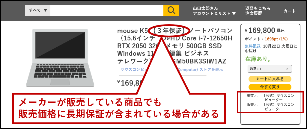 Amazonの商品ページ例2