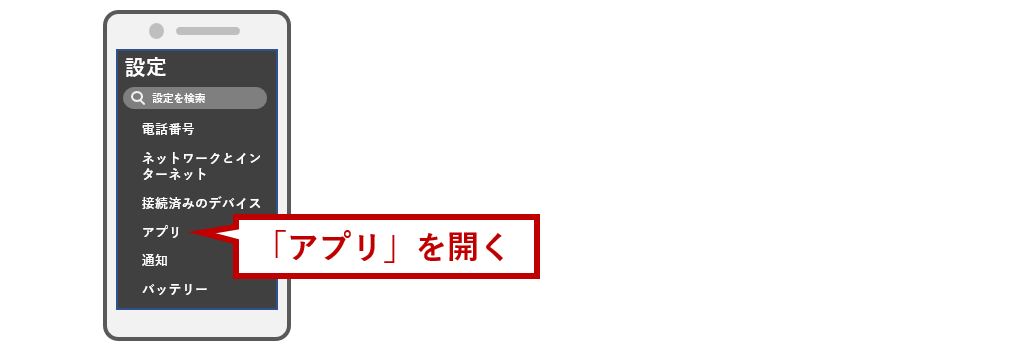 「アプリ」を開く