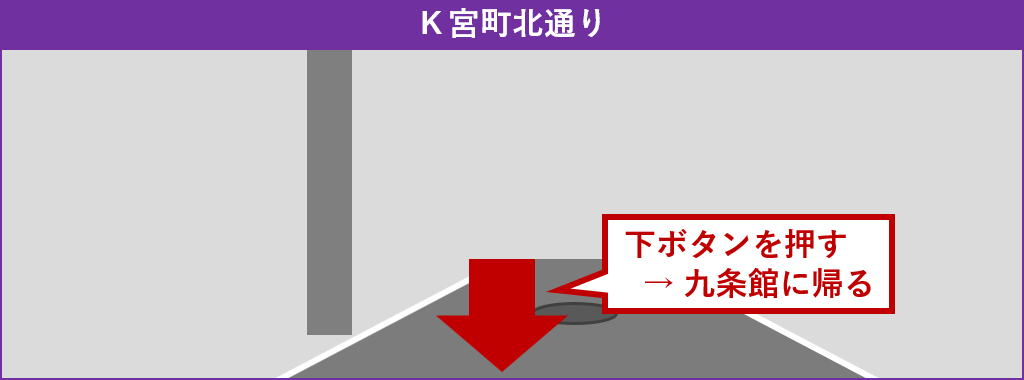 九条館に帰る