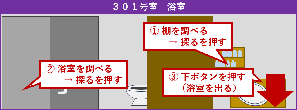 301号室浴室探索