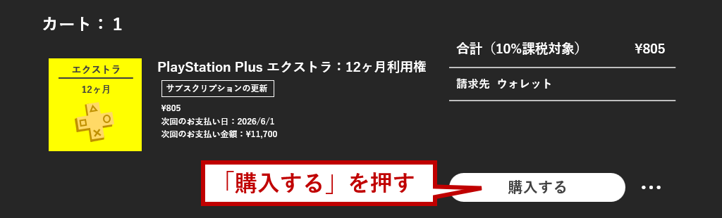 購入するを押す
